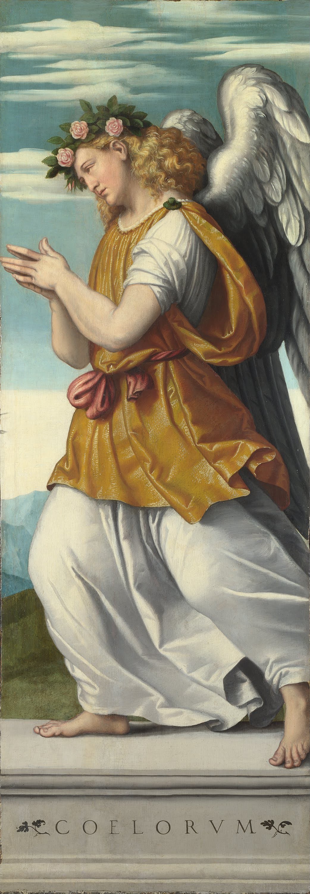 Angel with rose crown