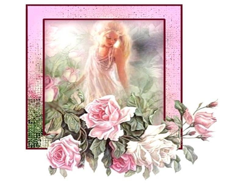 angel with roses artwork