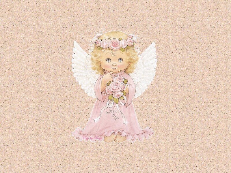 Angel with roses