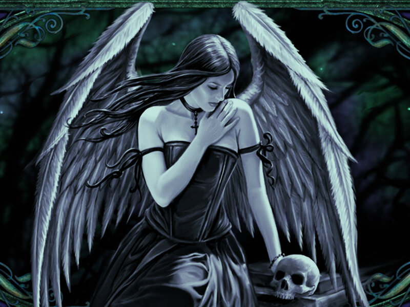 Angel with Skull — Black