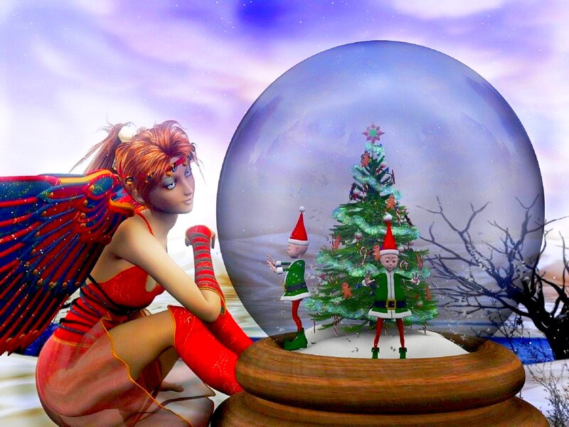 Angel with Snow Globe