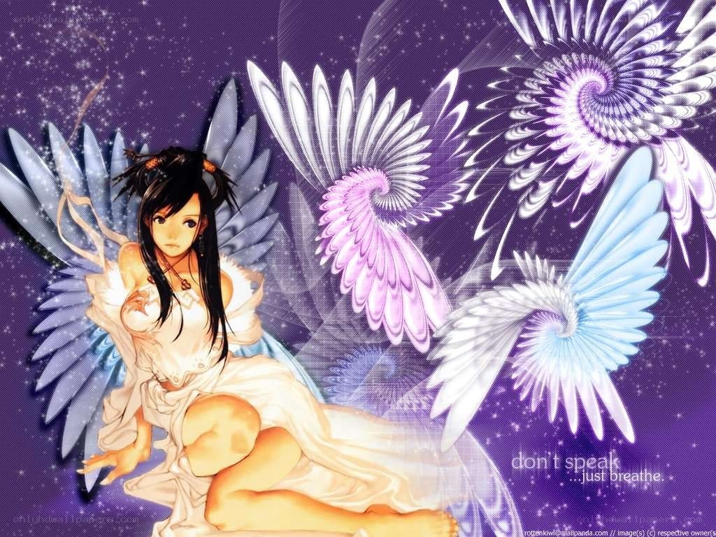 angel with spiral wings