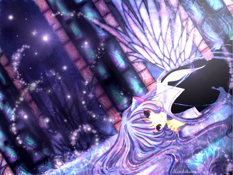 angel with stained glass wings