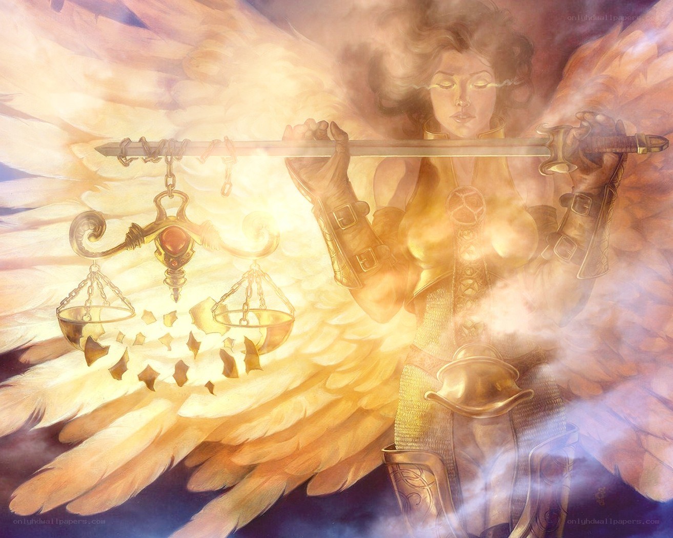 Angel with sword and scales