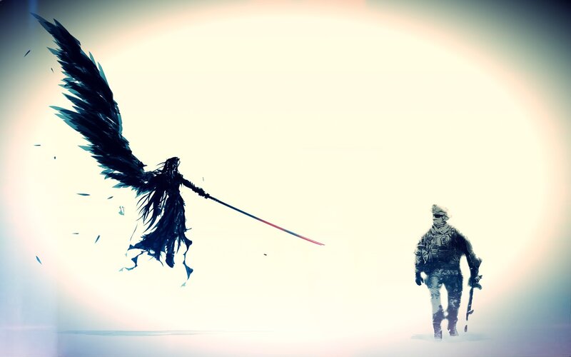 Angel with Sword and Soldier