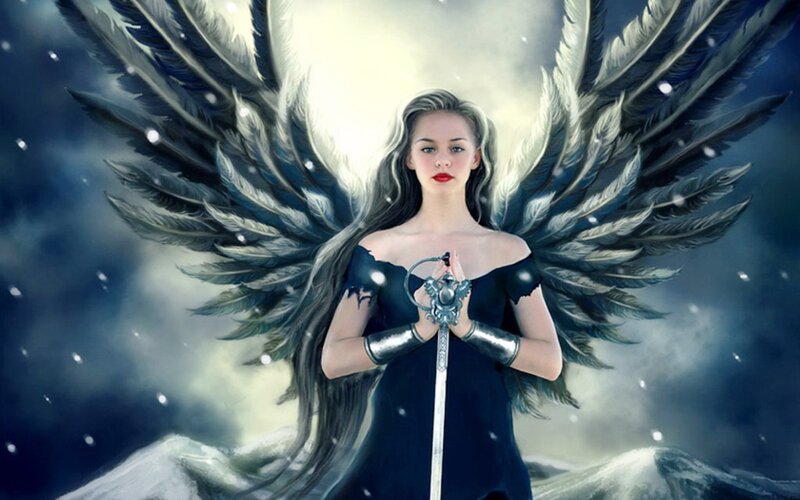 Angel with Sword — Black