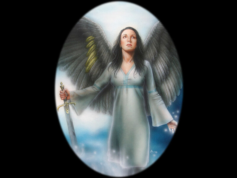 Angel with Sword — Blue