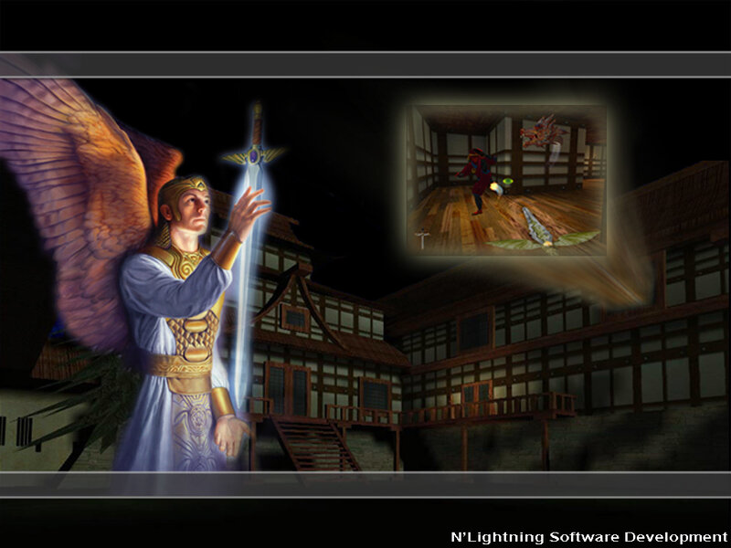 Angel with sword in game art