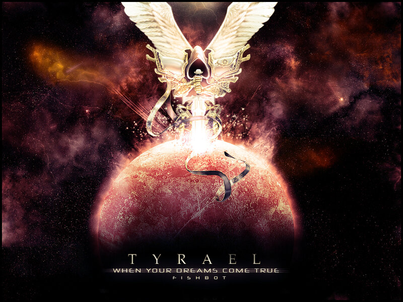 Angel with sword over planet