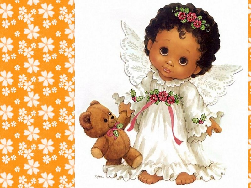 Angel with teddy bear