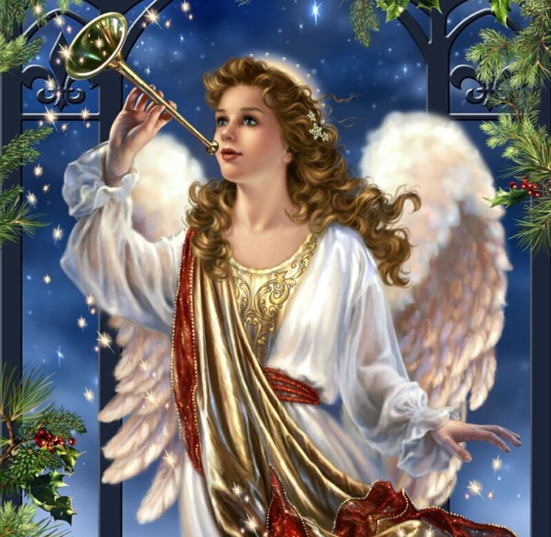 Angel with Trumpet — White