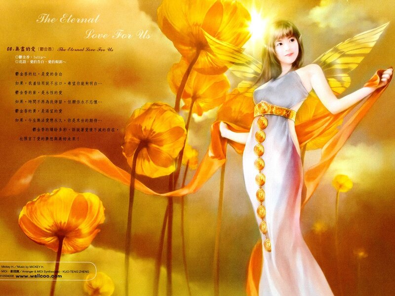 Angel with tulips artwork