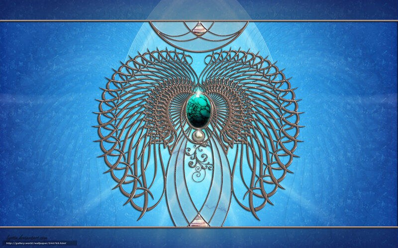 Angel with turquoise gem