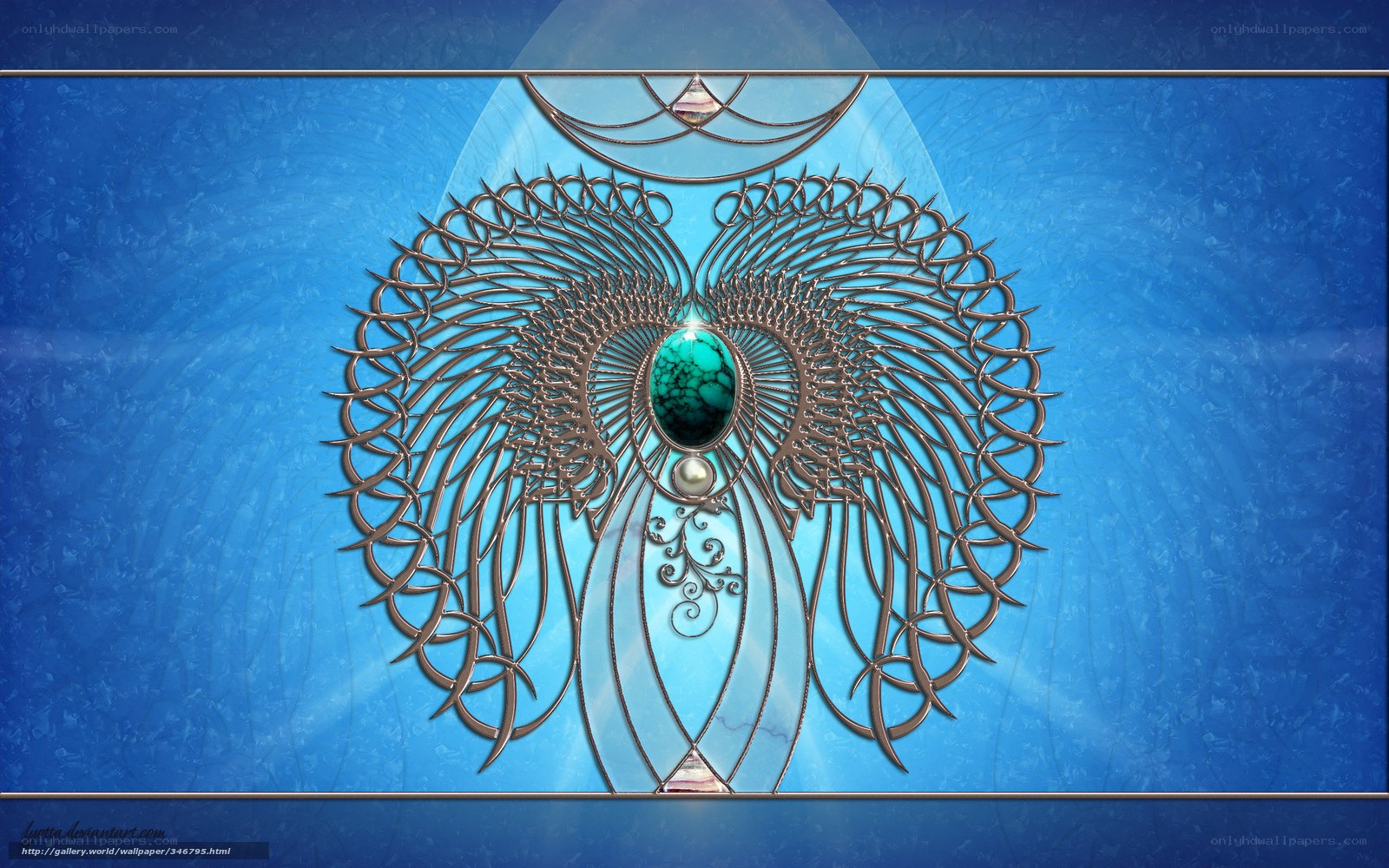 Angel with turquoise gem