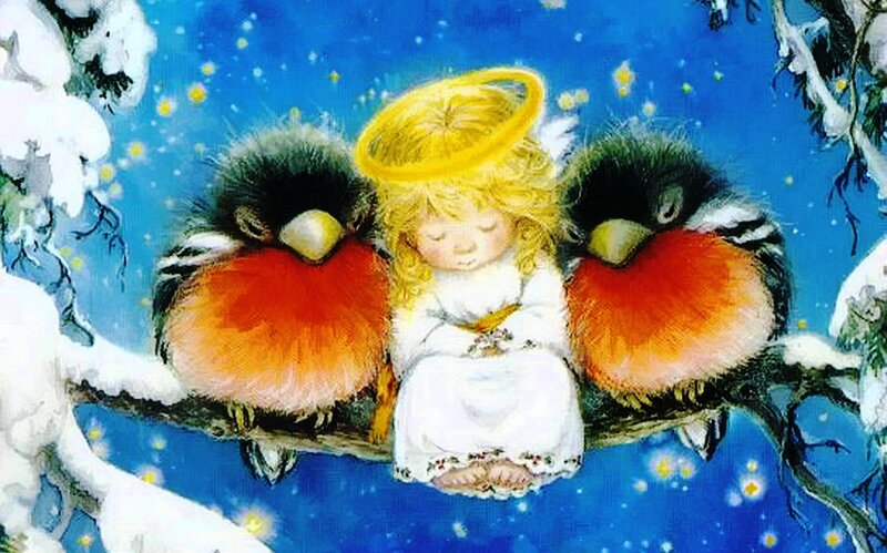 Angel with Two Birds