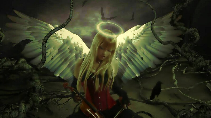 Angel with Violin — Green