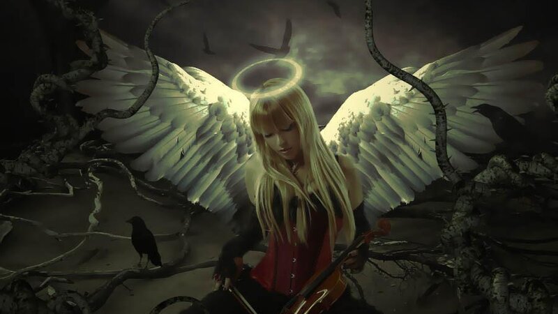 Angel with Violin — White