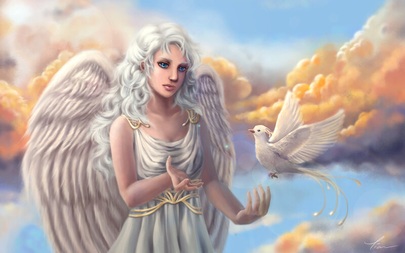 angel with white dove