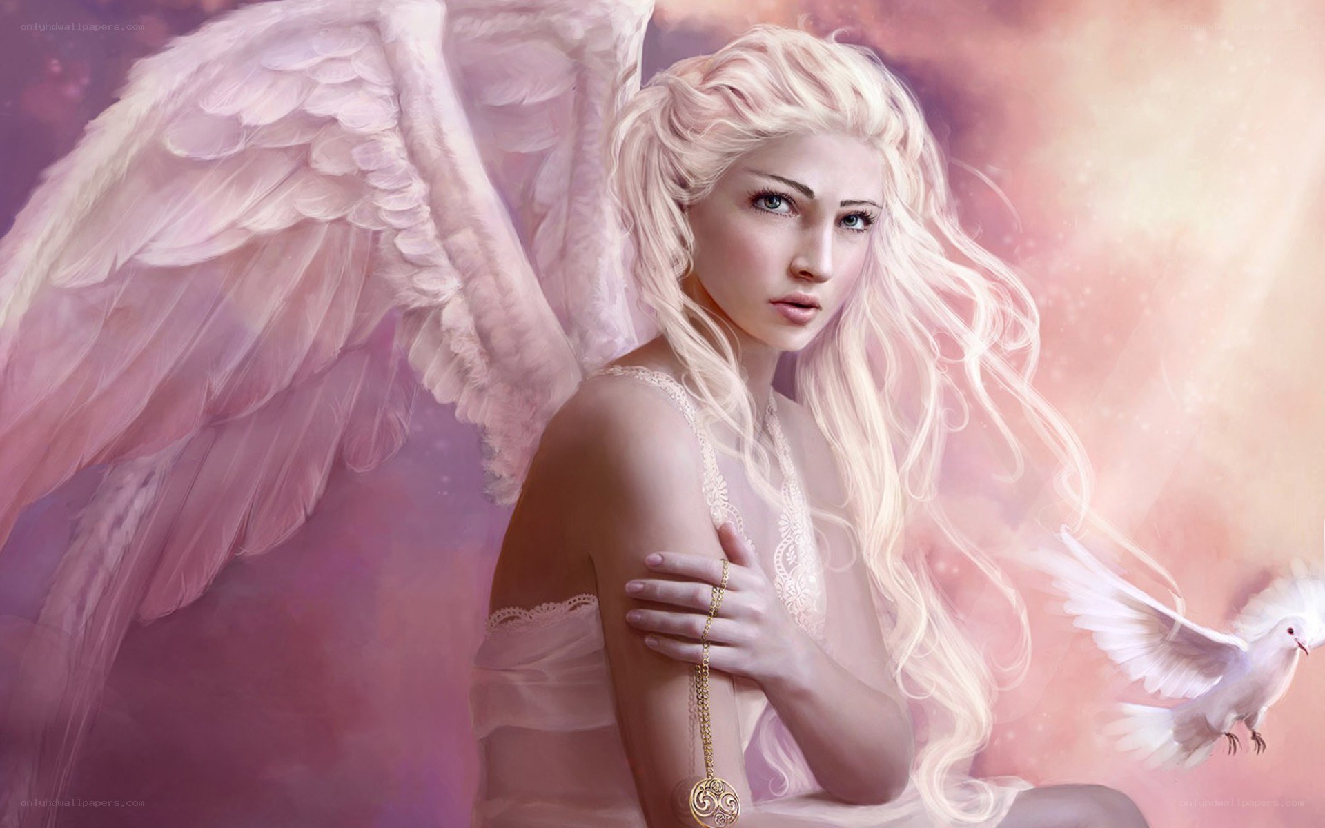 Angel with white dove