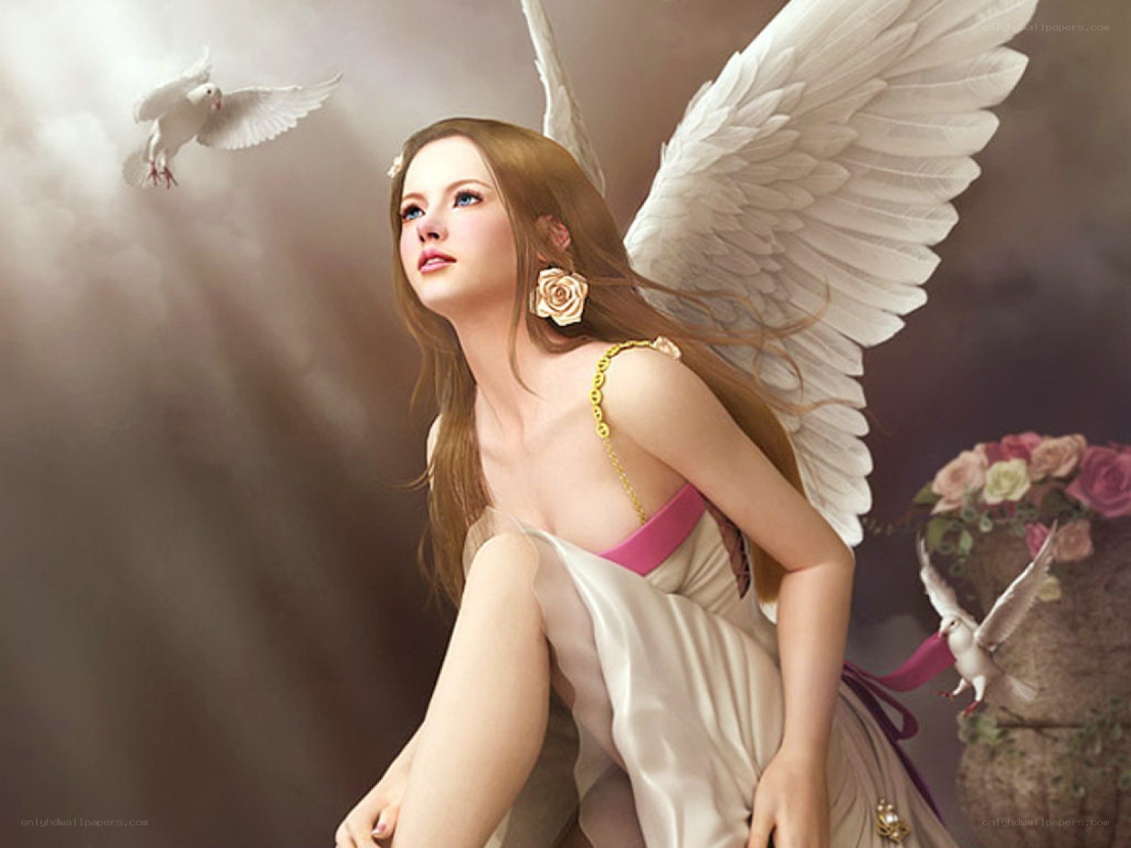 angel with white dove