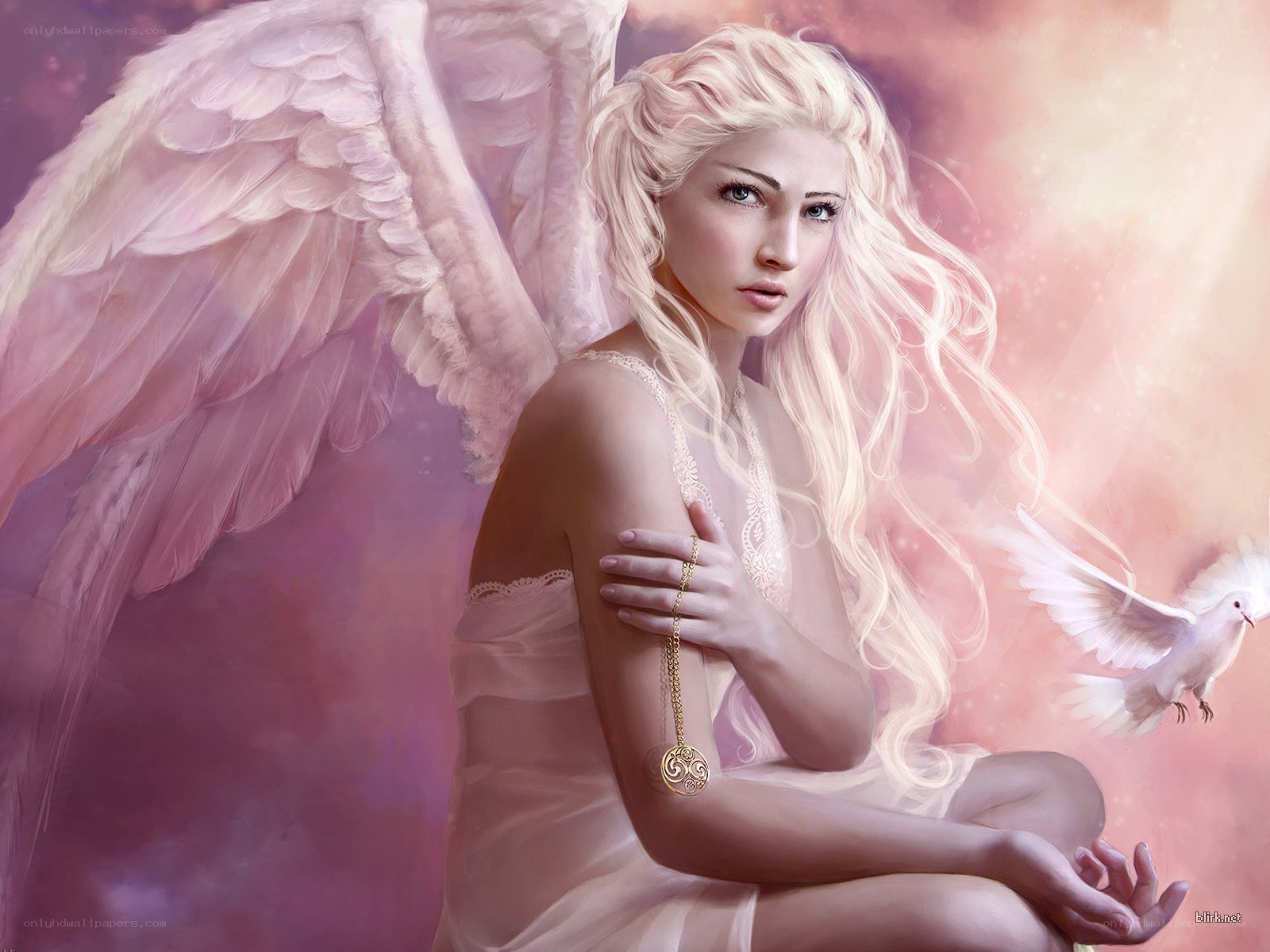 angel with white dove