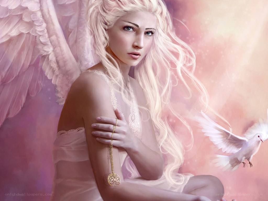 Angel with white dove
