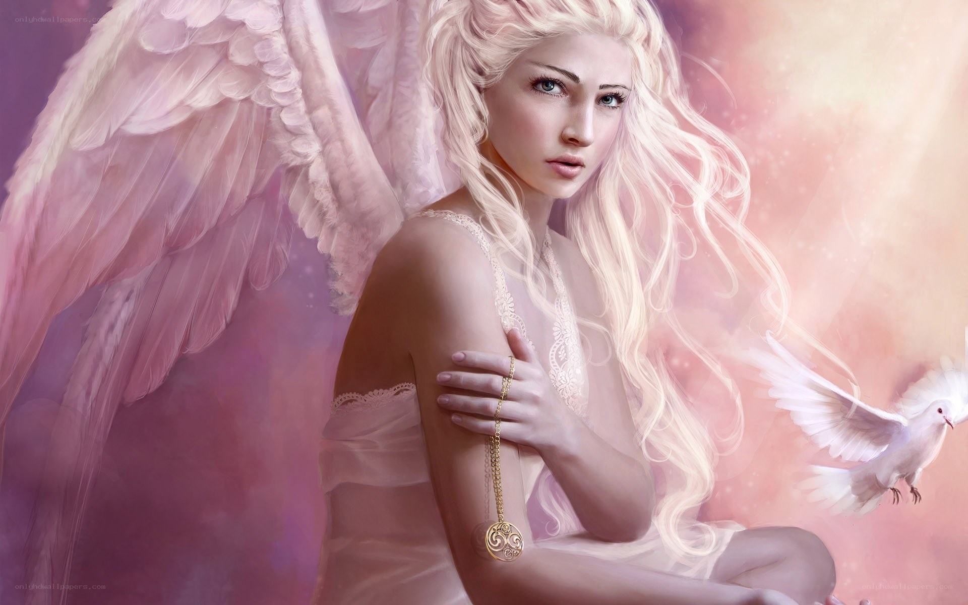 Angel with white dove