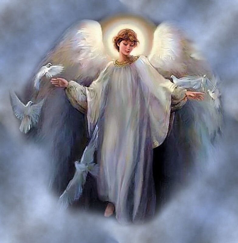 Angel with White Doves — Serene