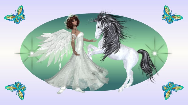 Angel with White Horse — Serene