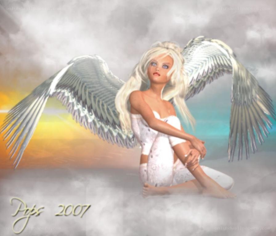 Angel with white wings