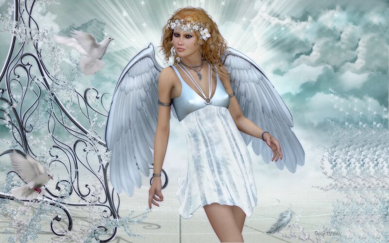 Angel with white wings