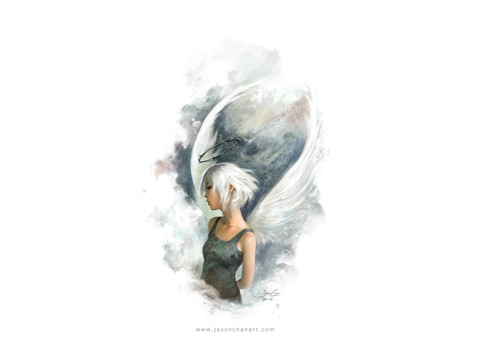 angel with white wings
