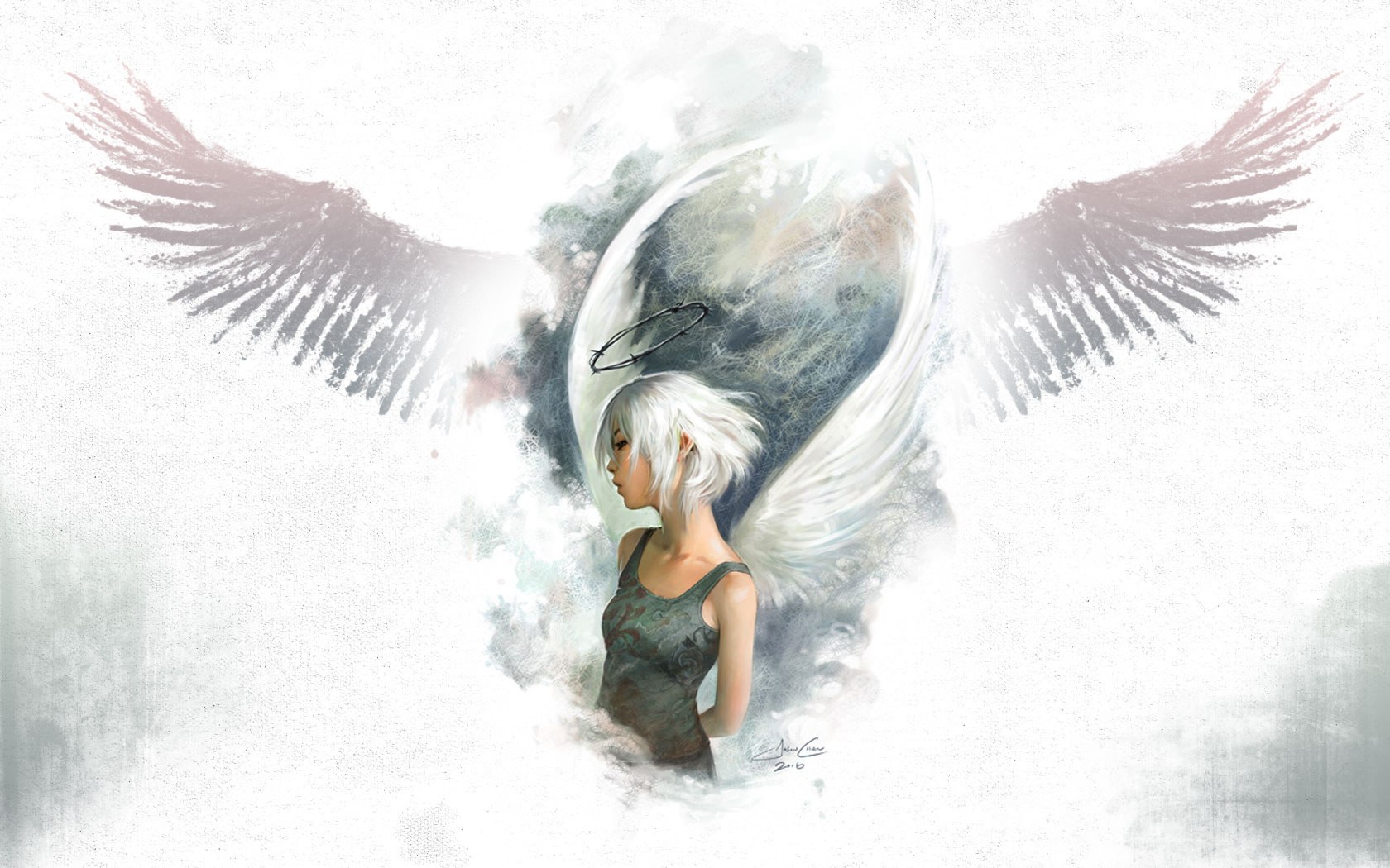 angel with white wings