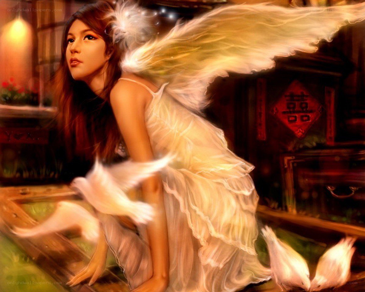 angel with white wings