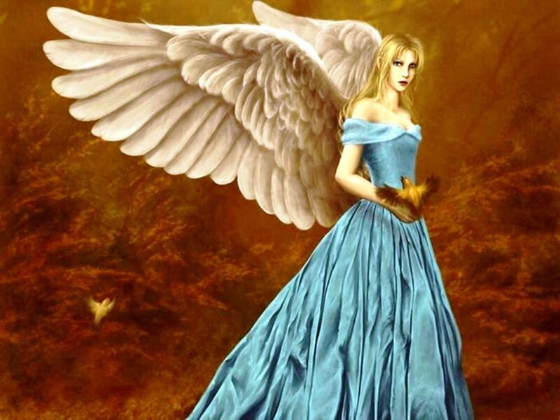 Angel with White Wings — Blue