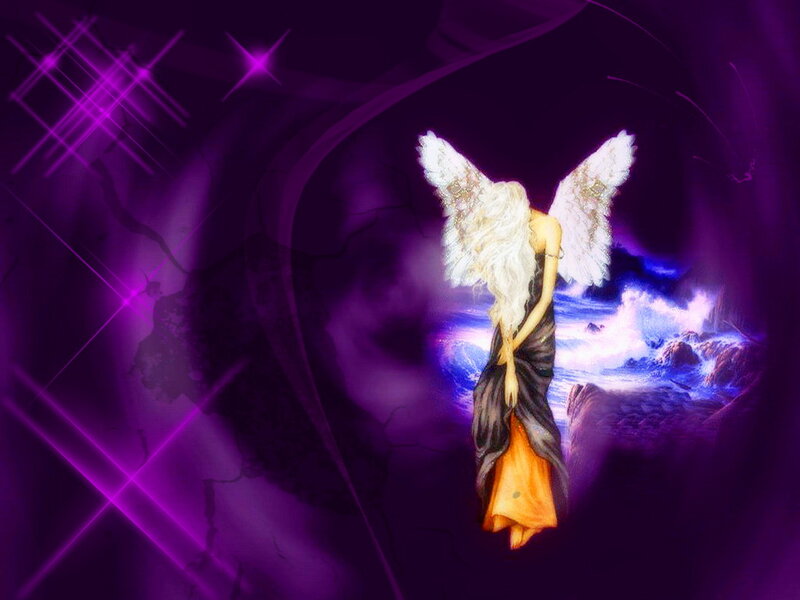 Angel with White Wings — Purple, Dramatic