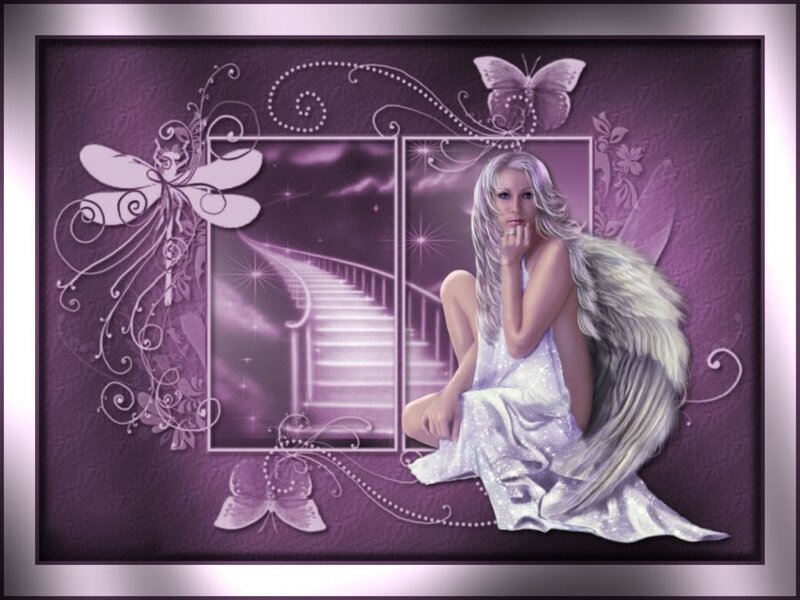 Angel with White Wings — Purple, Serene