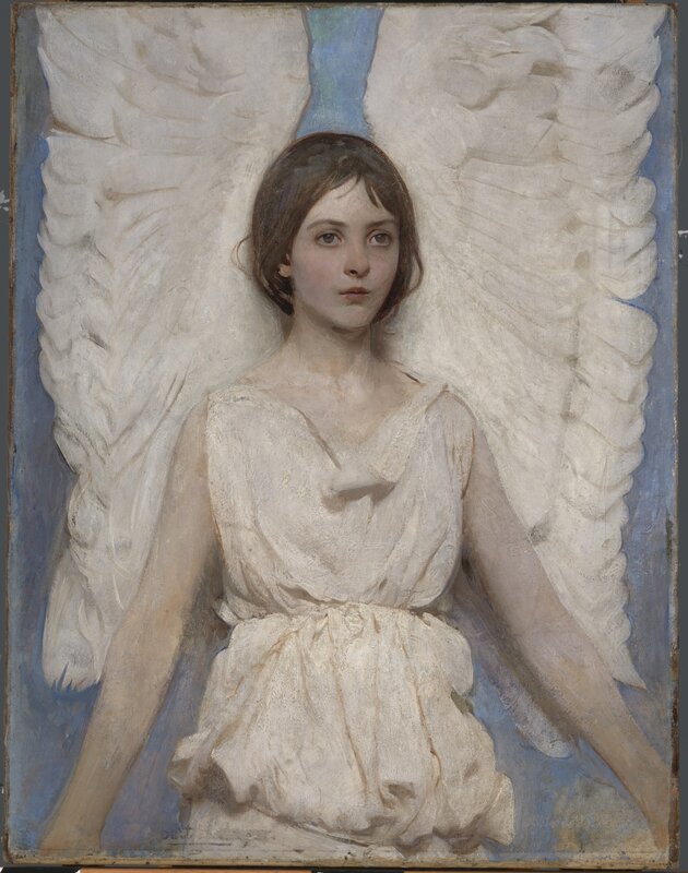 Angel with White Wings — Serene, Painting, Dress