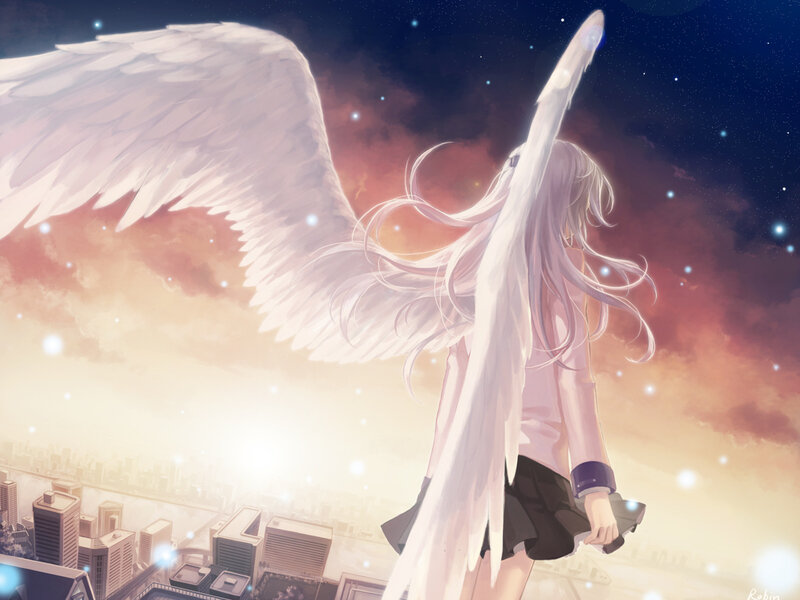 Angel with White Wings — Serene, Sunset