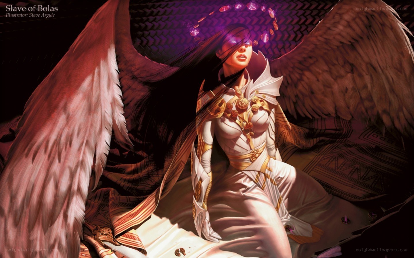 Angel with wings and armor