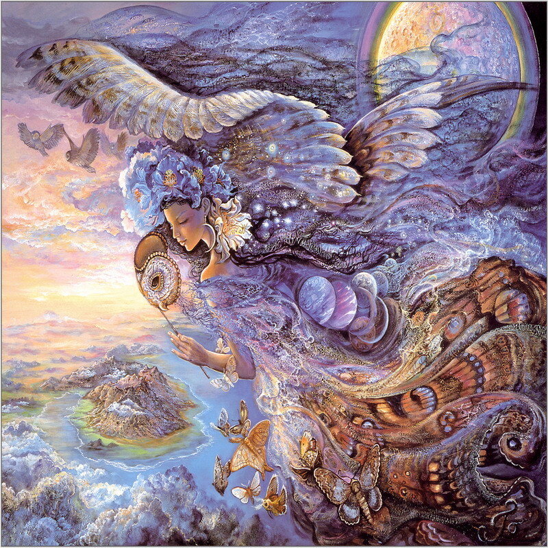 angel with wings and butterflies