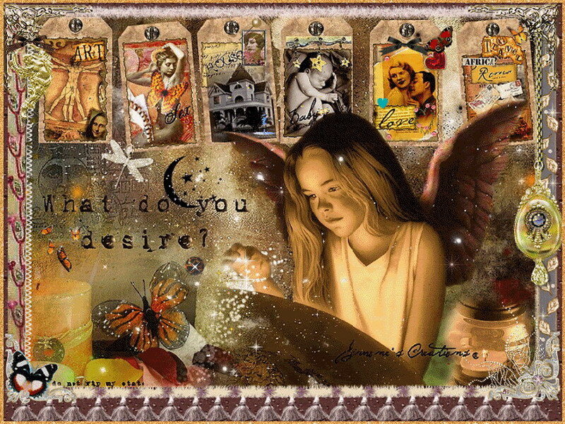 Angel with wings and desire