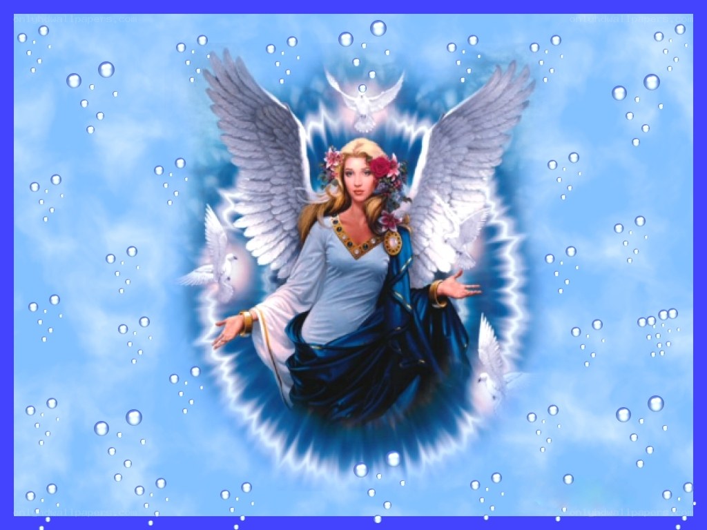 angel with wings and doves