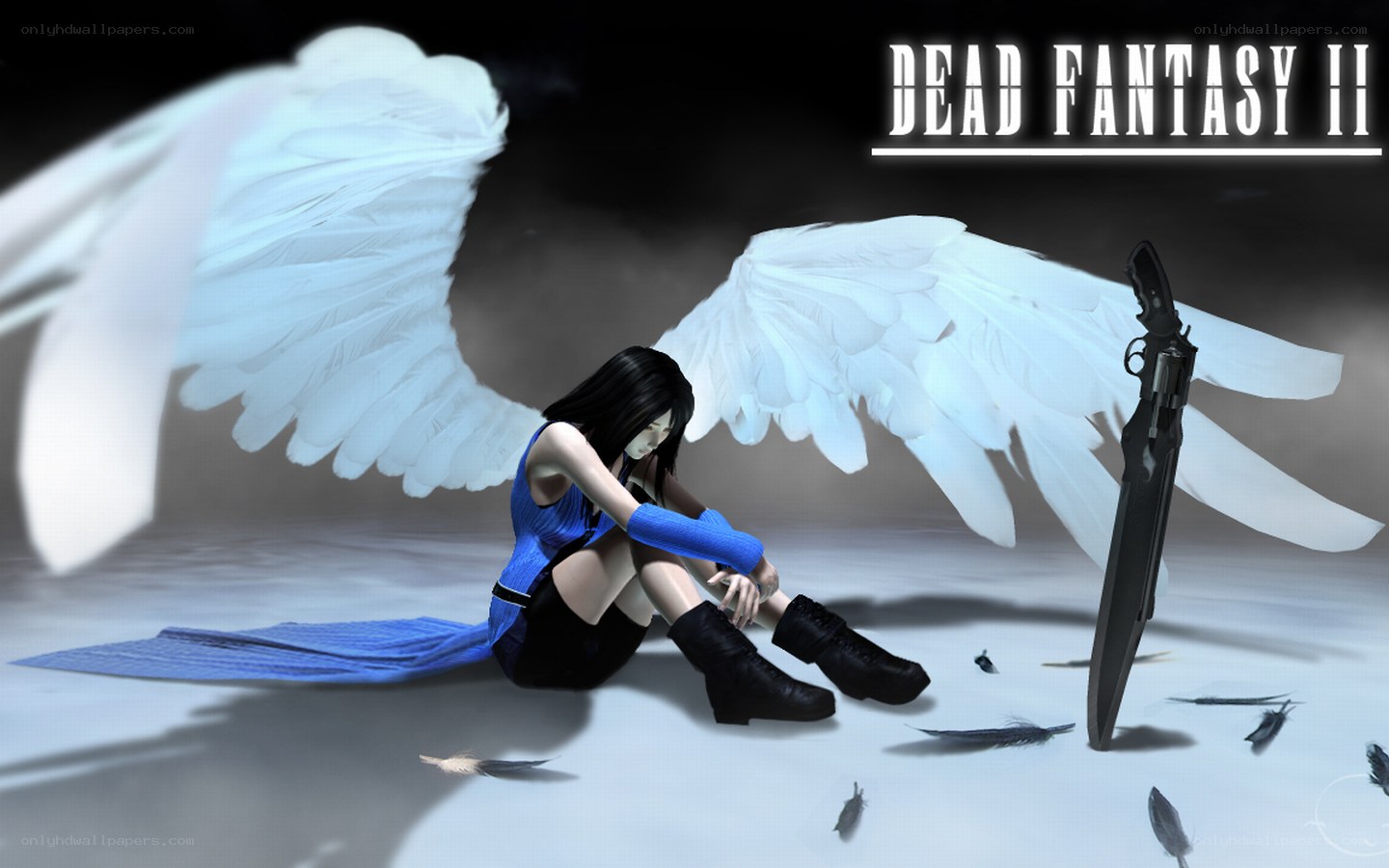 Angel with wings and gun