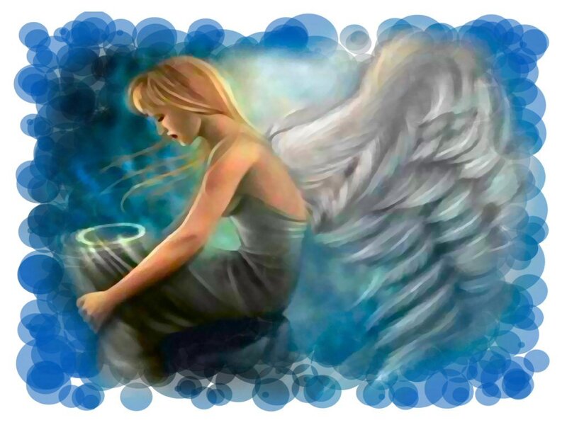 angel with wings and halo