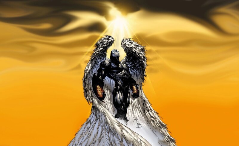 Angel with wings and light