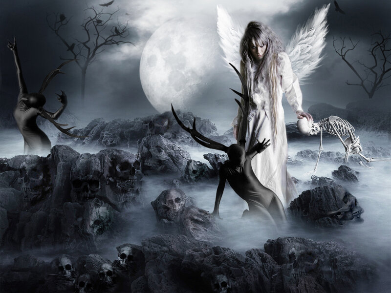 Angel with Wings and Skeletons