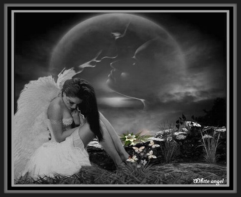 Angel with Wings — Black, Melancholic, Night