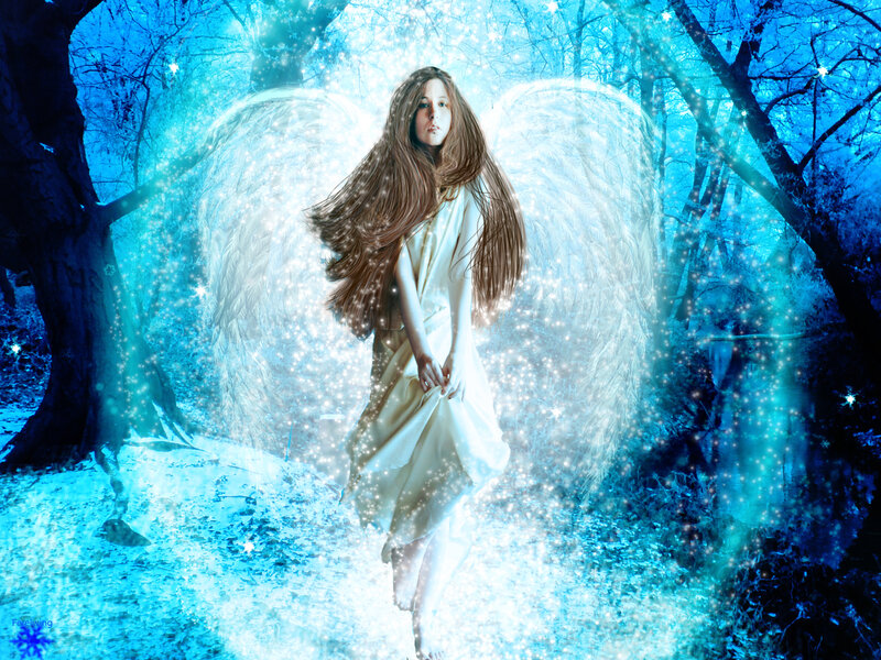 Angel with Wings — Blue, Ethereal