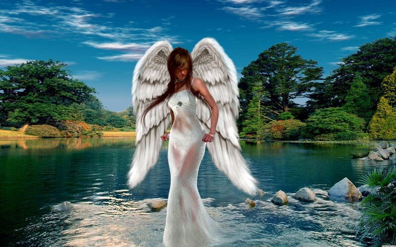 Angel with Wings — Blue, Serene, Afternoon